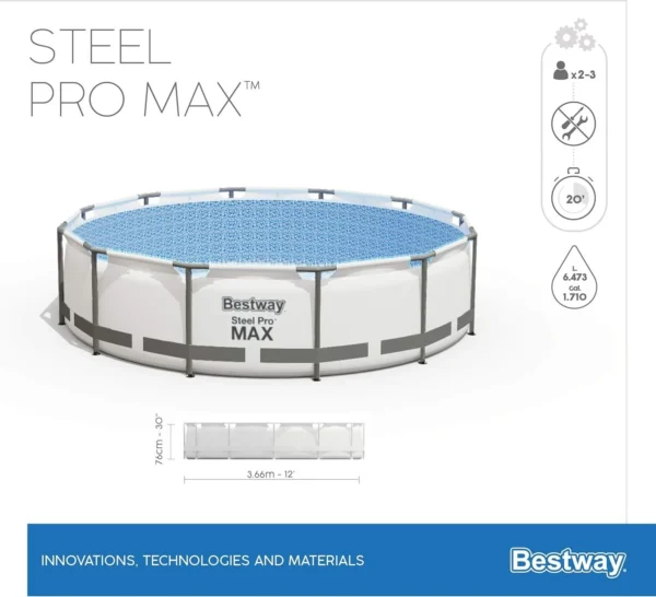 Piscina Fuori Terra Rotonda Bestway 56416 Ø 366x76 cm - immagine 6