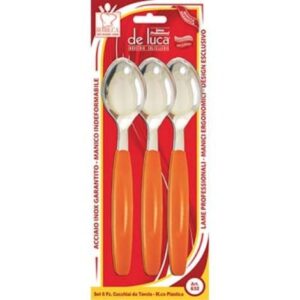 Cucchiaio Set 6 Pezzi in Acciaio Inox con Manico Ergonomico - Colori Assortiti