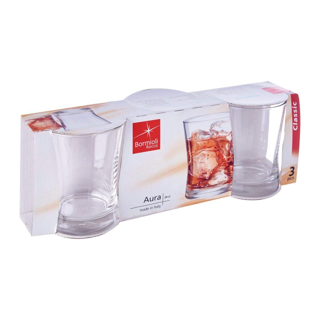 Confezione 3 Bicchieri Vino Rocco Bormioli Aura 24CL – Eleganza e Trasparenza per la Tua Tavola