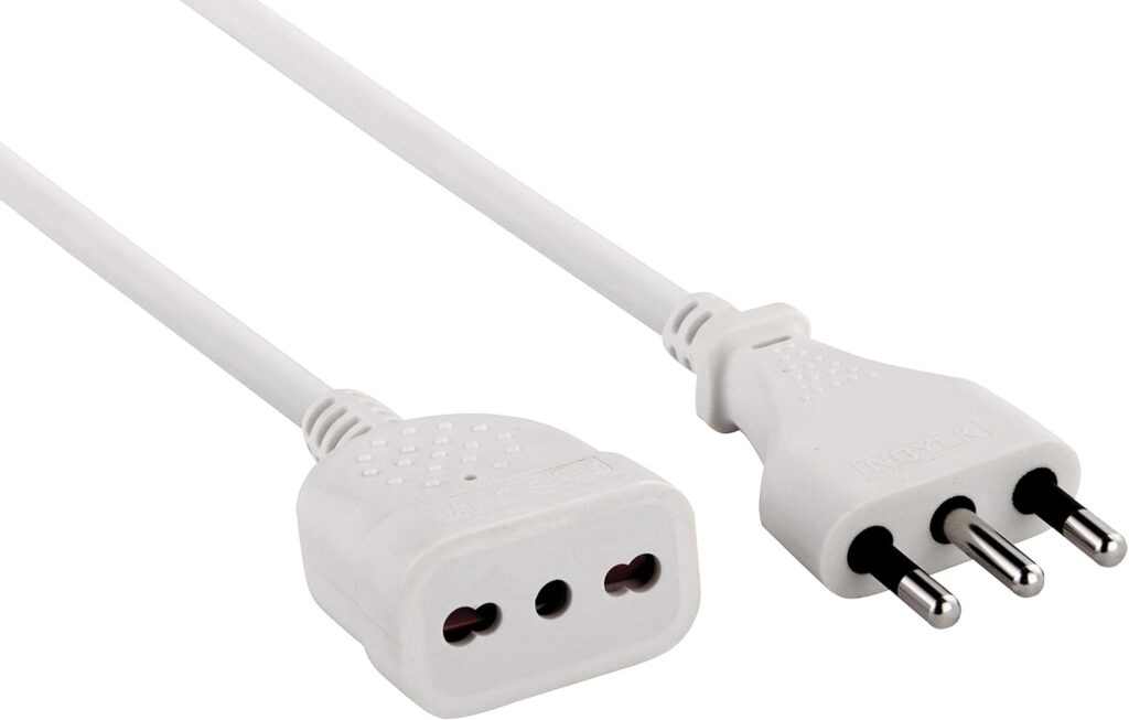 Prolunga Electraline 46123 3mt – Spina e Presa Bivalente 10/16A, Bianco