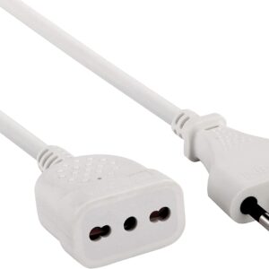 Prolunga Electraline 46123 3mt - Spina e Presa Bivalente 10/16A, Bianco