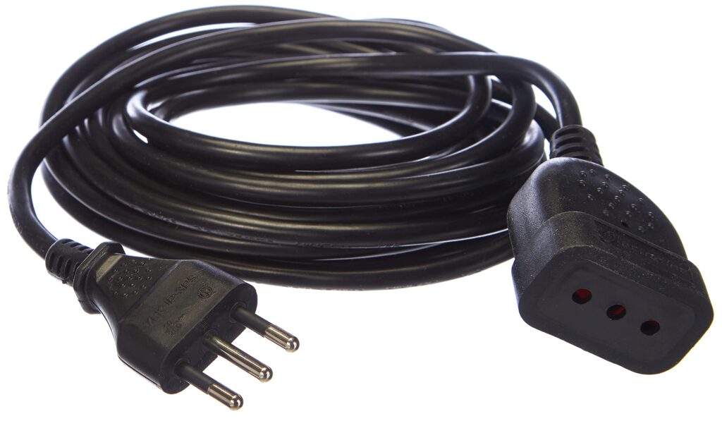 Prolunga Electraline 46102 5mt – Spina e Presa Piccola 10A, Nero