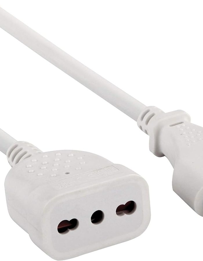 Prolunga Electraline 46123 3mt – Spina e Presa Bivalente 10/16A, Bianco